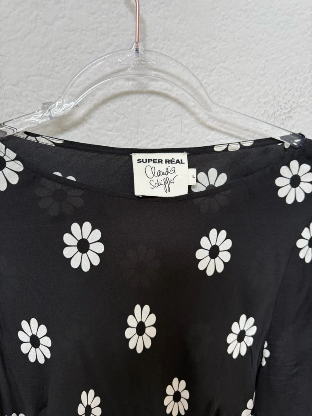 Realisation Par Cosima Dress Black Floral Daisy Size Large - Picture 4 of 5